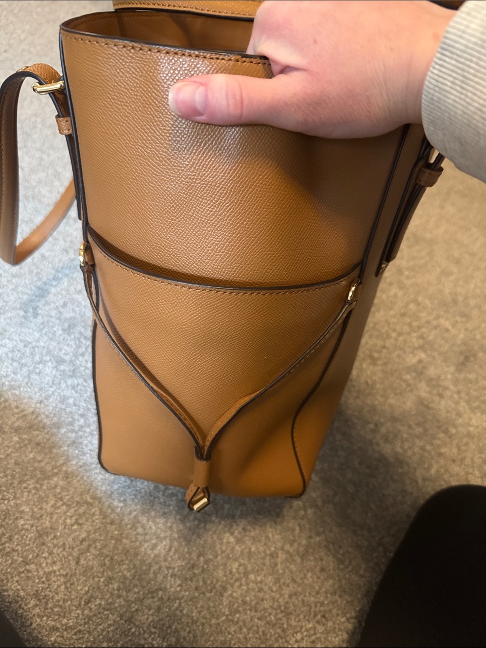 Michael Kors Cognac Saffiano Leather Tote - Picture 6 of 10